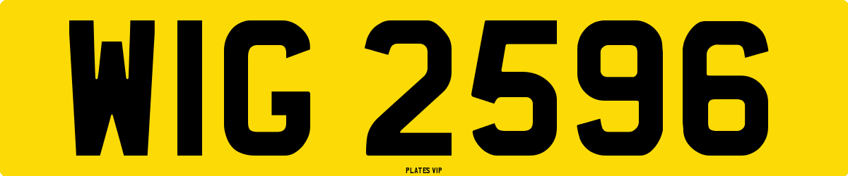 WIG 2596 Number Plate