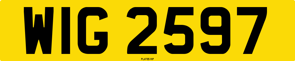 WIG 2597 Number Plate