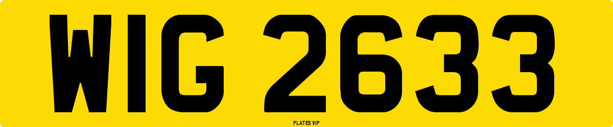 WIG 2633 Number Plate