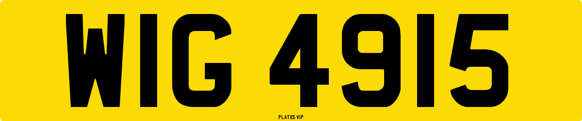 WIG 4915 Number Plate