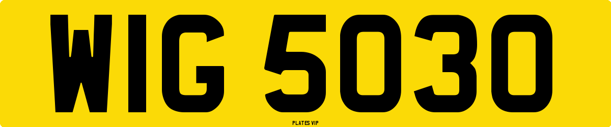 WIG 5030 Number Plate