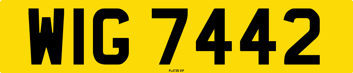 WIG 7442 Number Plate