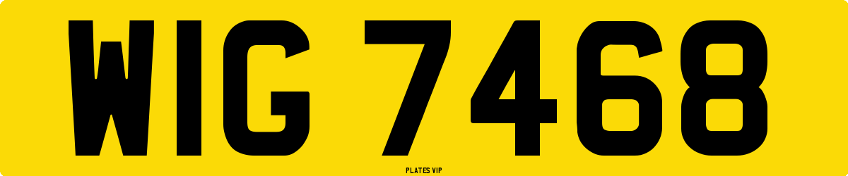 WIG 7468 Number Plate