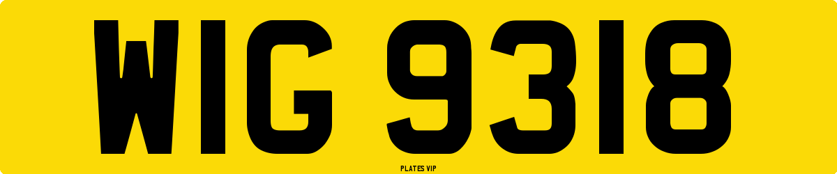 WIG 9318 Number Plate