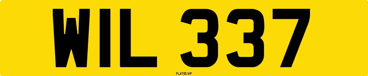 WIL 337 Number Plate