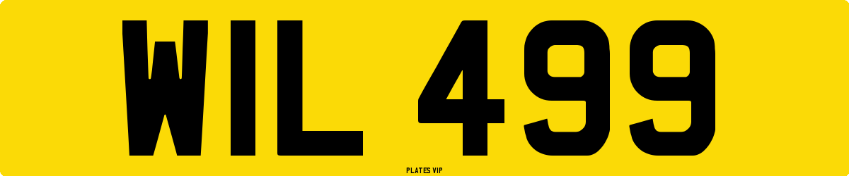 WIL 499 Number Plate