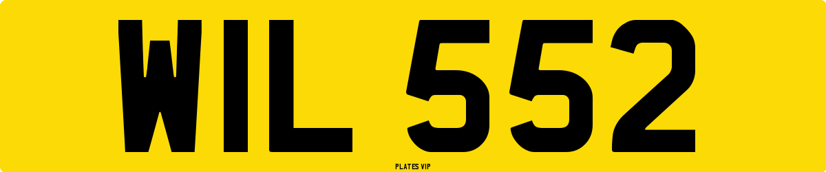 WIL 552 Number Plate