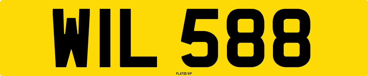 WIL 588 Number Plate