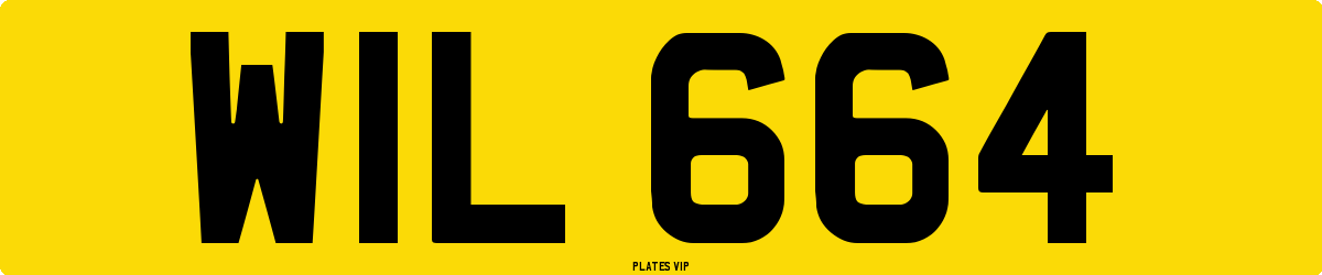WIL 664 Number Plate