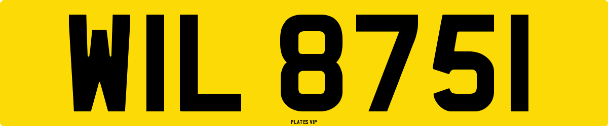 WIL 8751 Number Plate