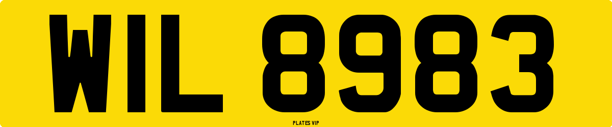WIL 8983 Number Plate