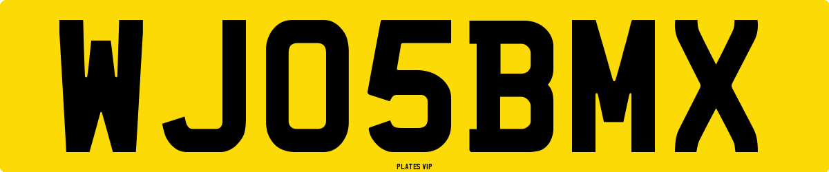 WJ 05 BMX Number Plate