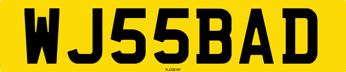 WJ 55 BAD Number Plate