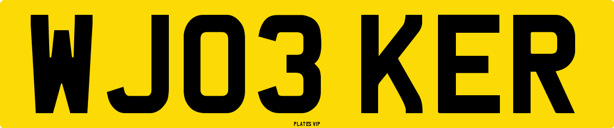 WJ03 KER Number Plate