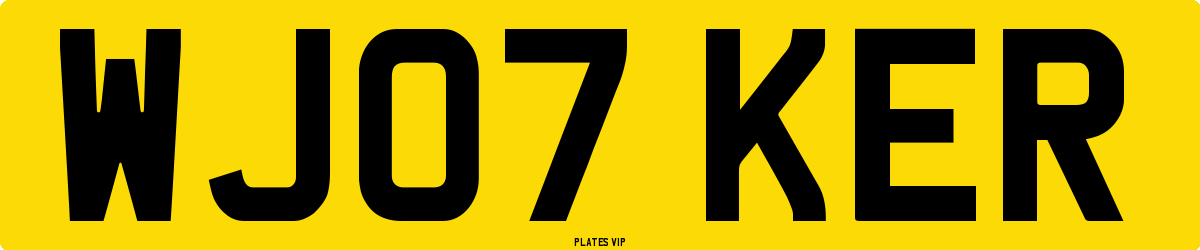 WJ07 KER Number Plate