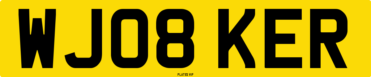 WJ08 KER Number Plate