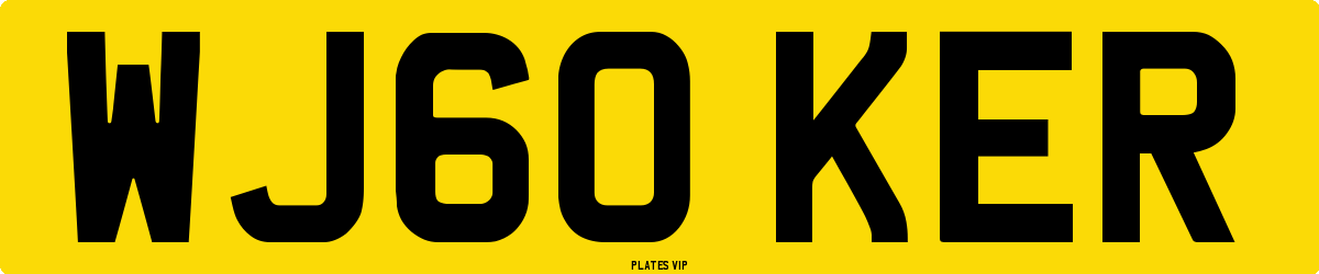 WJ60 KER Number Plate