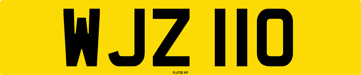 WJZ 110 Number Plate
