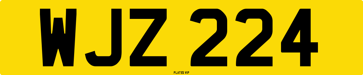 WJZ 224 Number Plate