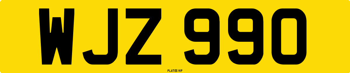 WJZ 990 Number Plate