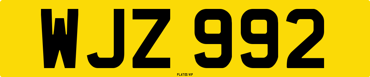 WJZ 992 Number Plate