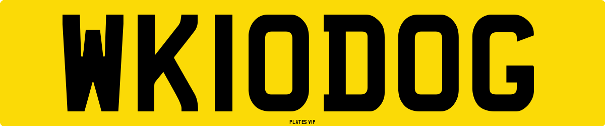 WK 10 DOG Number Plate