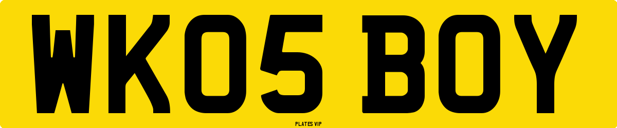 WK05 BOY Number Plate