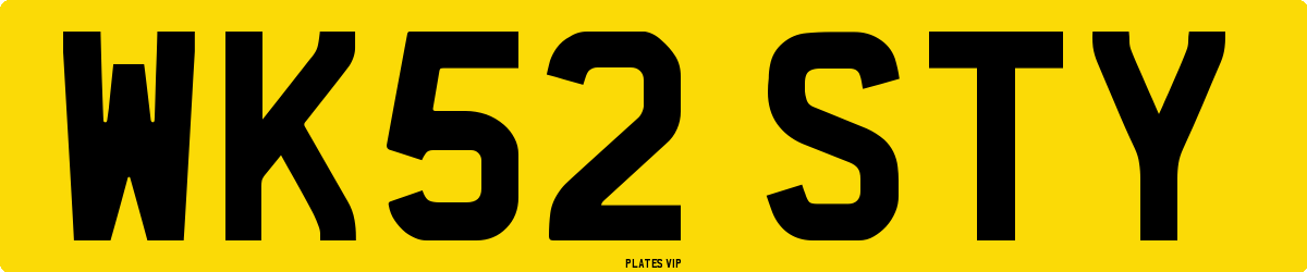 WK52 STY Number Plate