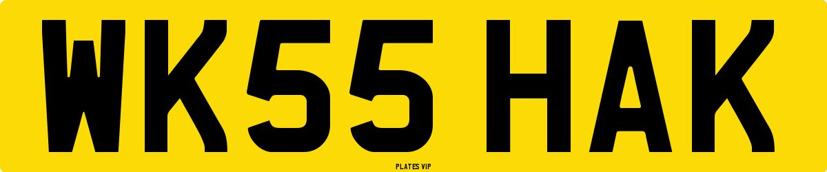 WK55 HAK Number Plate