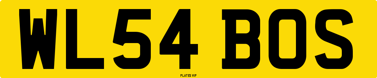WL54 BOS Number Plate