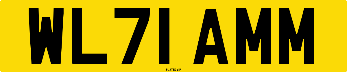 WL71 AMM Number Plate