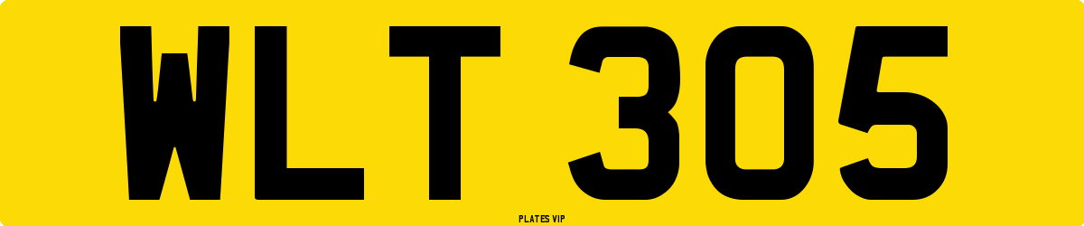 WLT 305 Number Plate