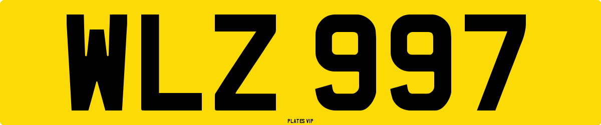 WLZ 997 Number Plate