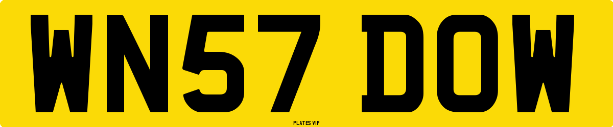 WN57 DOW Number Plate