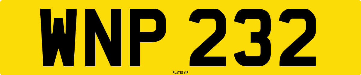 WNP 232 Number Plate