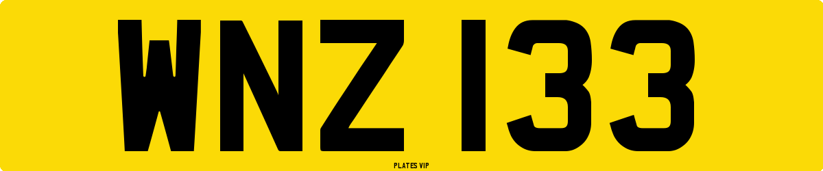 WNZ 133 Number Plate