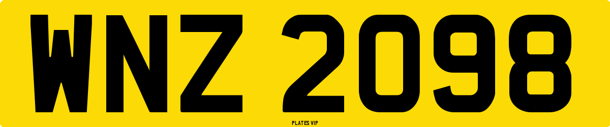 WNZ 2098 Number Plate