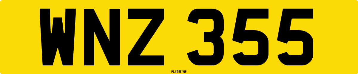 WNZ 355 Number Plate