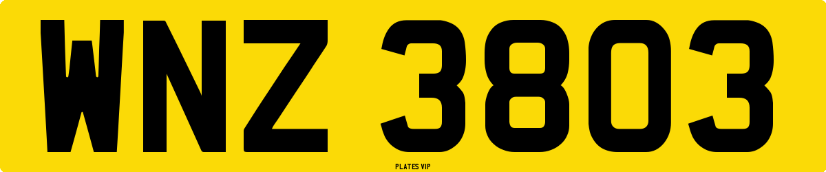 WNZ 3803 Number Plate