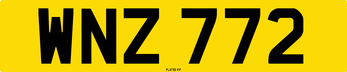 WNZ 772 Number Plate