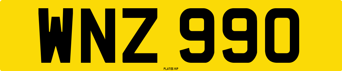 WNZ 990 Number Plate