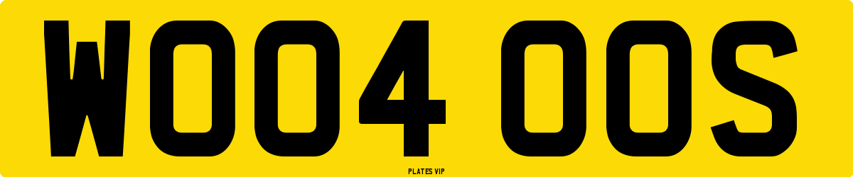 WO04 OOS Number Plate