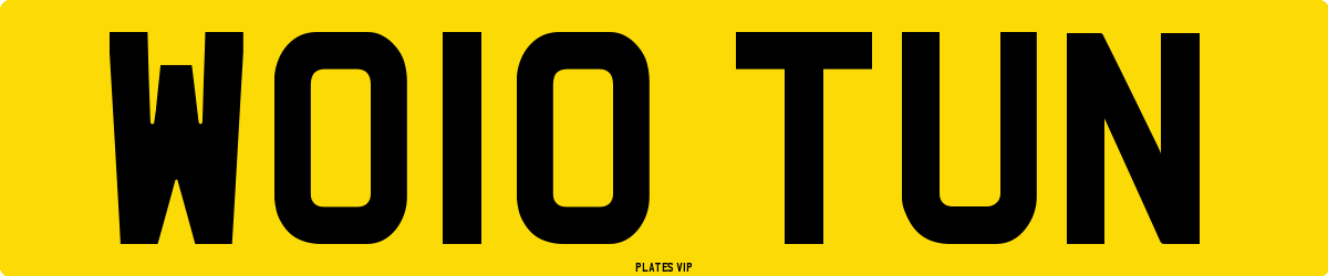 WO10 TUN Number Plate