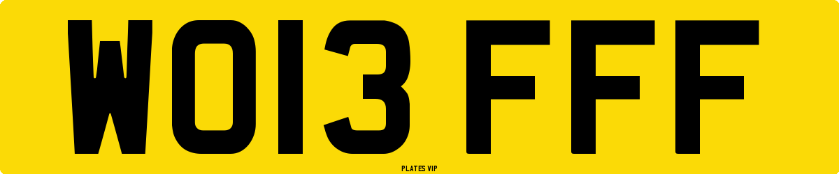 WO13 FFF Number Plate
