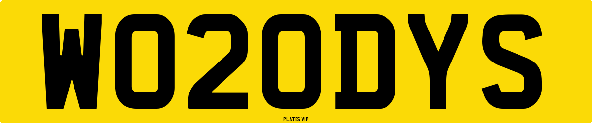 WO20DYS Number Plate