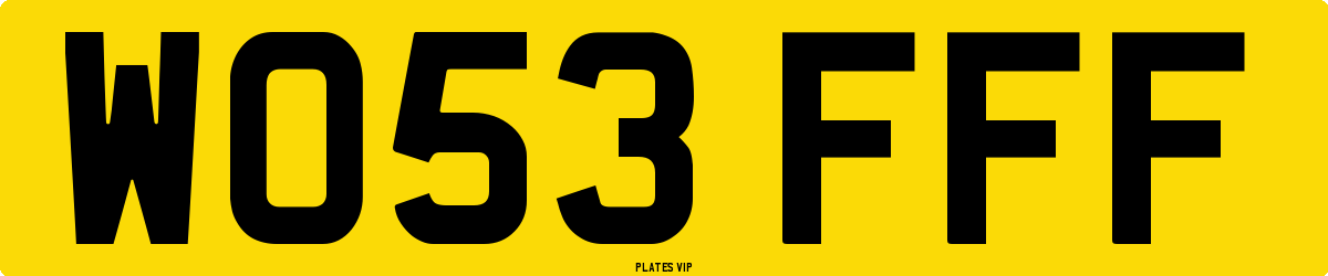 WO53 FFF Number Plate