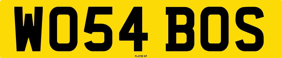 WO54 BOS Number Plate