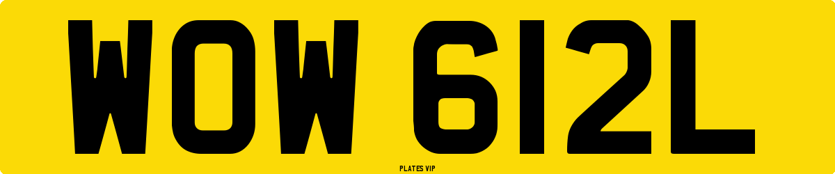 WOW 612L Number Plate
