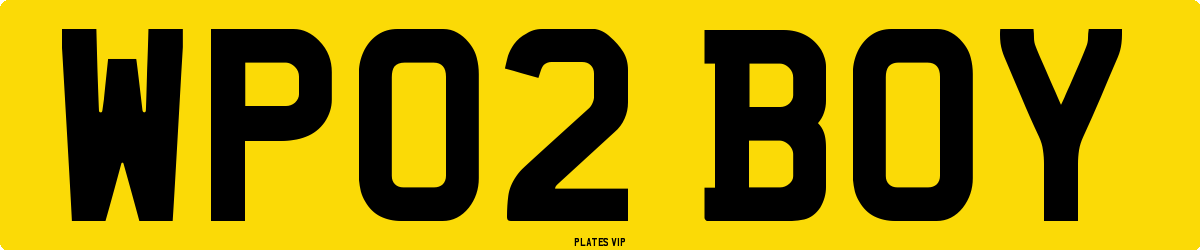 WP02 BOY Number Plate