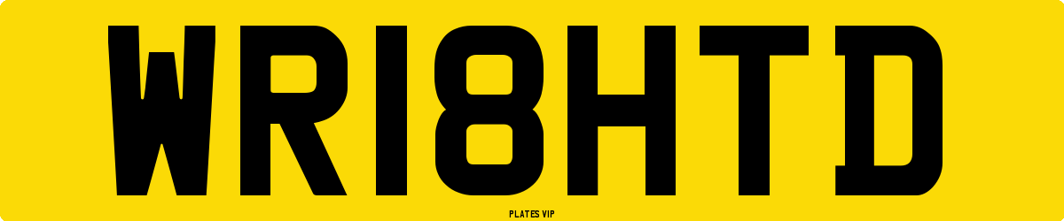 WR18HTD Number Plate